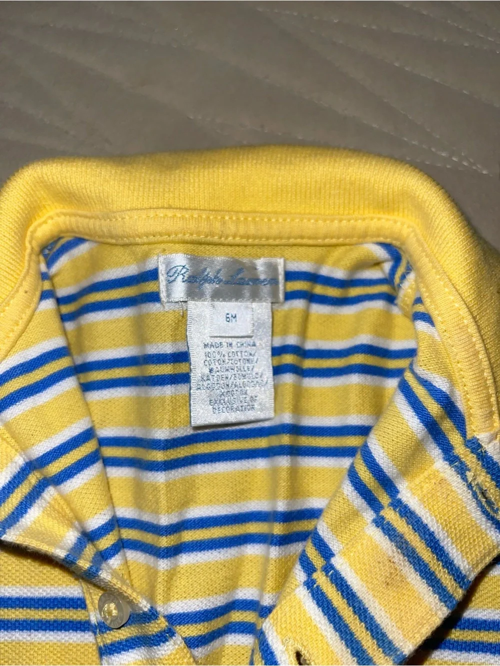 Ralph Lauren Yellow & Blue Striped Polo One-Piece